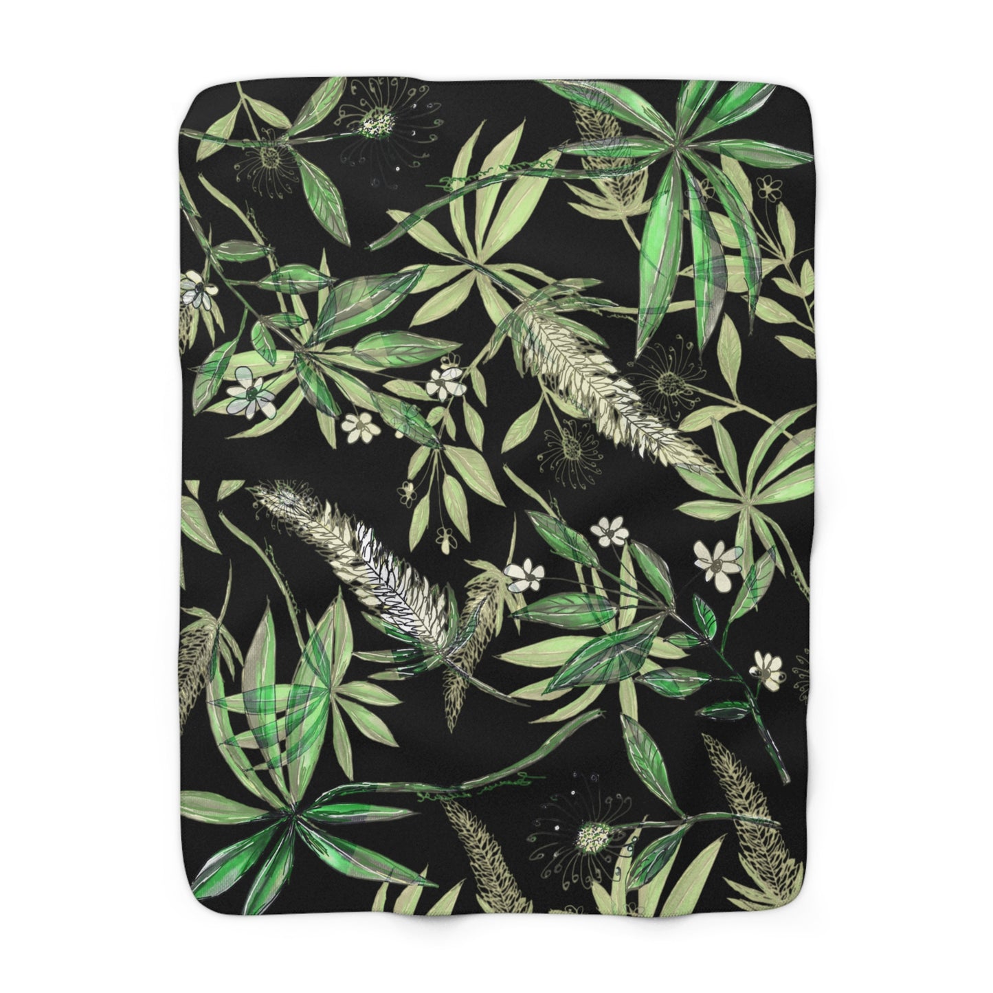 SINGAPORE BOTANICS Sherpa Fleece Blanket - Cozy Floral Throw for Home Decor & Gift Giving