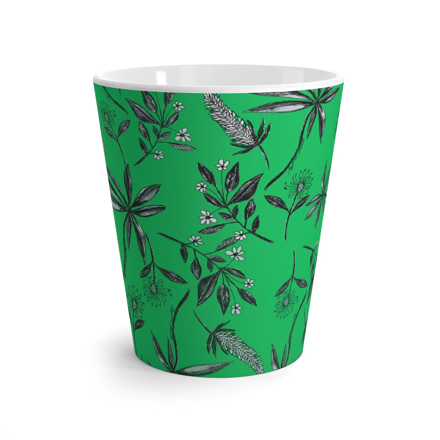 Green Latte Mug - Singapore Botanics Print by Malik & Wolff - Unique Home Addition, Gift Set, Customizable, Color Options, Coffee Lover Gift