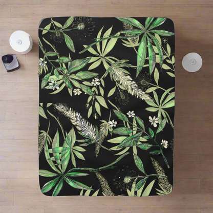 SINGAPORE BOTANICS Sherpa Fleece Blanket - Cozy Floral Throw for Home Decor & Gift Giving